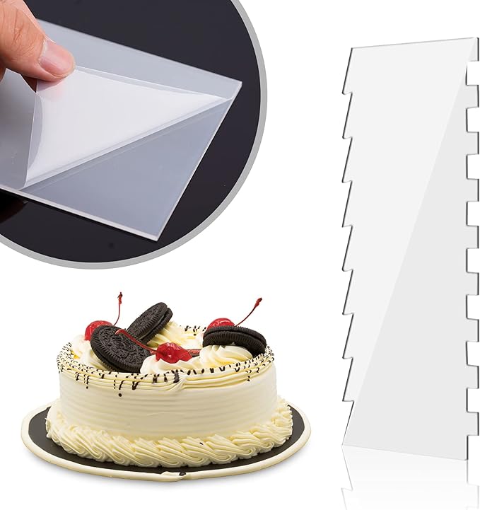 Acrylic Cake Scraper Decorating Contour Comb 9.45 Inch Cake Buttercream Icing Smoother Edge Tool Pastry Cutter Kitchen Baking Tools for DIY Different Shapes of Cake Edges,4 Pieces 7 Styles
