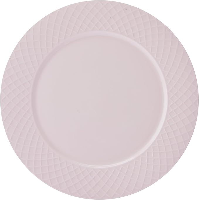 Miksa Trellis Pink Bone China Chip Resistant Lightweight 12 Piece Dinnerware Set, Service for 4