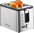 Mecity Toaster 2 Slice Stainless Steel Body, Timer, Bagel, Defrost, Reheat, Cancel Functions, Warming Rack, Removable Tray, 6 Browning Settings, Extra Wide Slots, Bread Toaster 800W