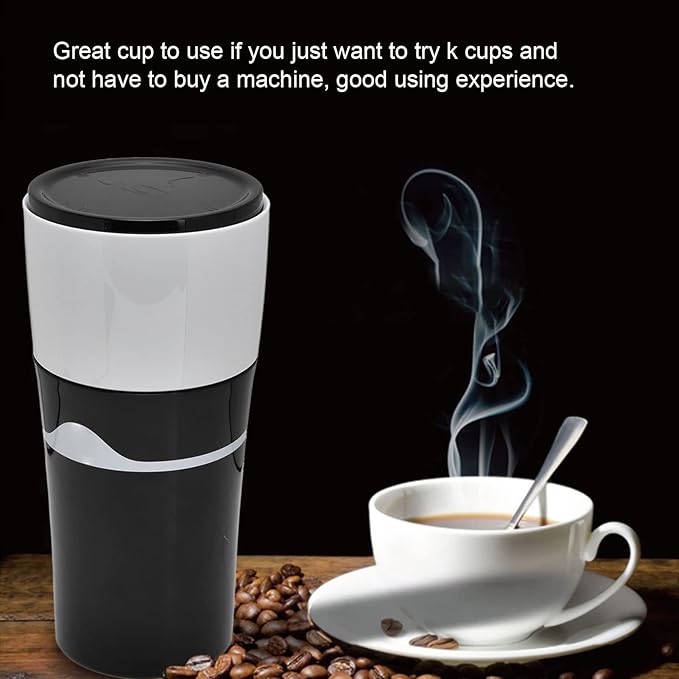 Zerodis Portable Drip Coffee Maker, 450ML Travelling Drip Coffee Machine Office Camping Hot and Cold Brew Coffee Makers for Capsules(Black and white)
