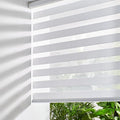 Persilux Zebra Cordless Roller Shades for Windows, Privacy Blinds (29" W x 72" H, White) for Sliding Door, Light Control for Day and Night, Home and Office