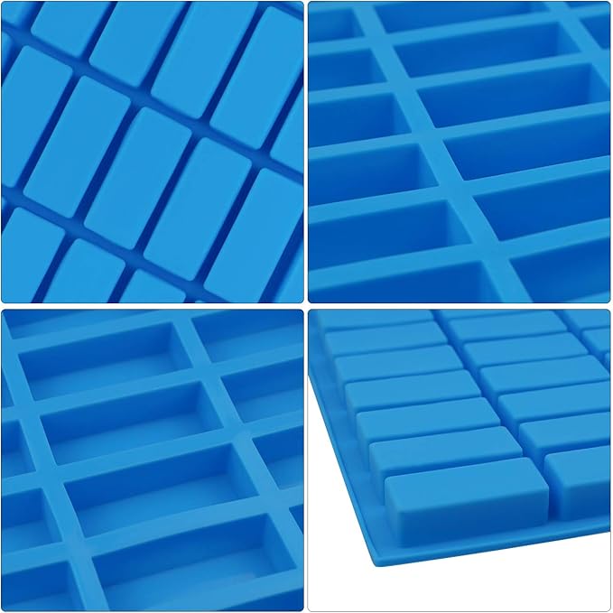 Mity rain 2 pack 40 Cavity Narrow Rectangle Silicone Caramel Candy Molds Chocolate Bar Mold for Truffles, Ganache, Jelly, Praline, Brownie, Butter, Ice Cube Tray