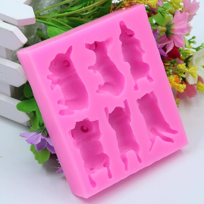 3D Fondant Chocolate Candy Cake Decoration Baking Pastry Tools Silicone Soap Mold Resin Polymer Clay Mold (Dog)