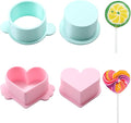 Cake Pop Cutter and Pusher Set - Round and Heart 3D Printed Mold Shapes Press | Baking Tools for Home, Birthday, Wedding Desserts | Reusable Design (Green,Pink)