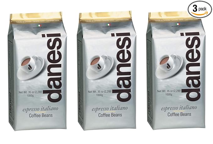 Danesi Caffe Italian Whole Coffee Beans - Espresso Coffee Beans and Medium Roast Whole Bean - Perfect for Espresso Machines, French Press, and Home Brewing - Gold (6.6 lb)