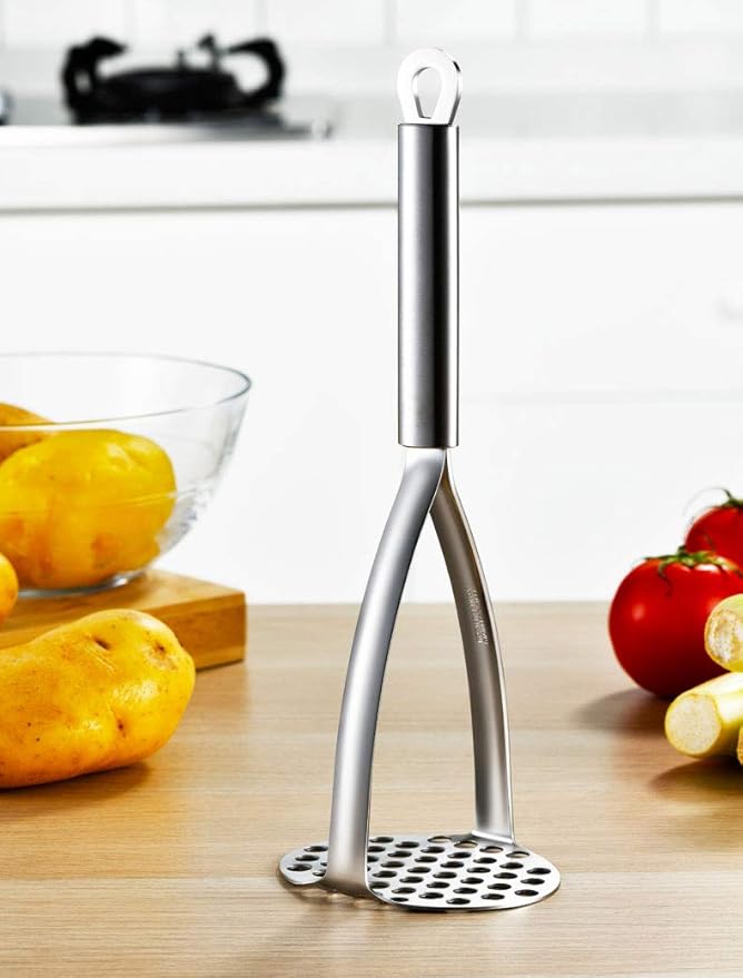 Potato Masher,Heavy Duty Stainless Steel kitchen Steel Potato Masher,Mashed Potatoes, Vegetables and Fruits.