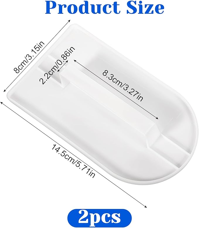 2 PCS Fondant Smoother, White Plastic Fondant Icing Smoother, Paddle Fondants Polisher Finisher Sugarcraft Cups for Cake Decoration Sugarcraft Paddles Sculpting, 14.5 x 8 cm/5.7" x 3.1"
