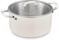 12 Quart Tri-Ply Stainless Steel Stock Pots with Lid, BEZIA Induction Soup Pot with Lid, Large Kitchen Cooking Pots with Silicone Handle, Compatible with All Cooktops, Free of PTFE/PFOA/PFOS