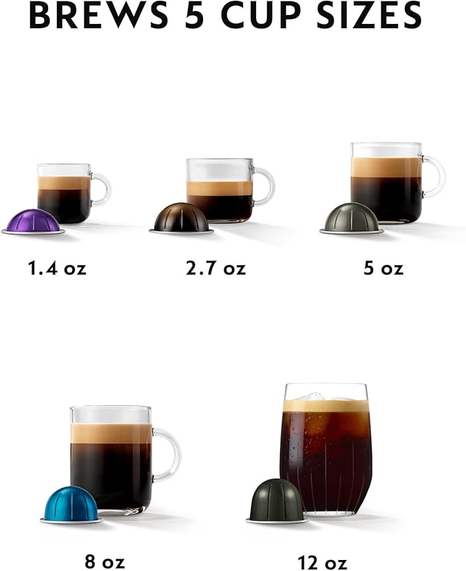 Nespresso Vertuo Pop+ Coffee and Espresso Machine by De'Longhi, Liquorice Black