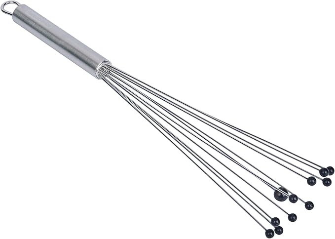Restaurantware-German Standard 12.6 Inch Ball Whisk, 24 Kitchen Whisks With Silicone Balls - Ergonomic Handle, Dishwashable, Stainless Steel Manual Egg Beater, Durable, For Whisking, Stirring, Mixing