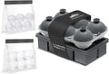 Samuelworld Premium Ice Tray Combo (16 Ice Cube/6 Ice Ball), New Upgraded Large Ice Sphere Maker Ice Cube Trays, Spill-Free Integrated Funnels, Whiskey Bourbon Cocktails Ice mold, Grey(With Ice Bags)