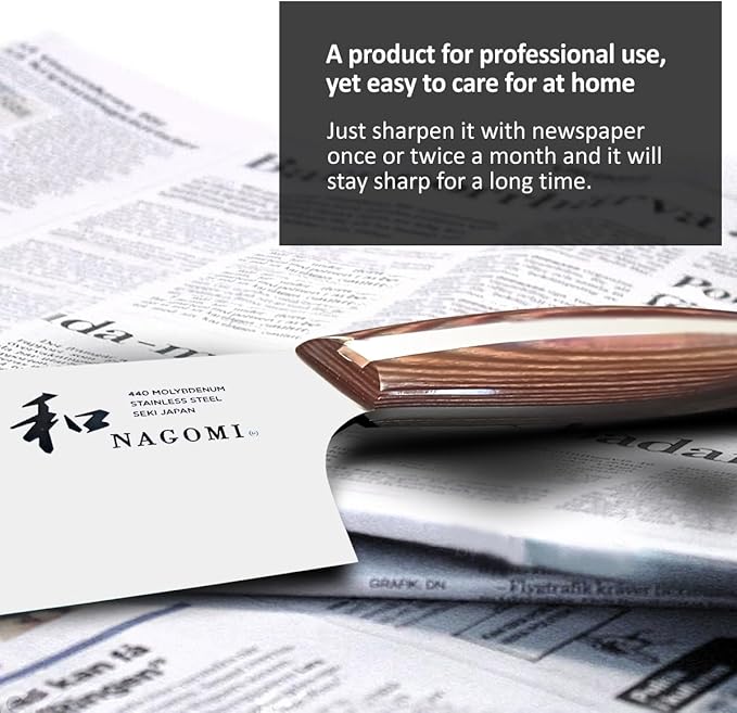 NAGOMI] 8 inch Chef Knife | Stainless Steel HRC58 Professional Japanese Kitchen Cooking Knife with Ergonomic Handle for Thick Meat and Fish | Stylish Gift Box