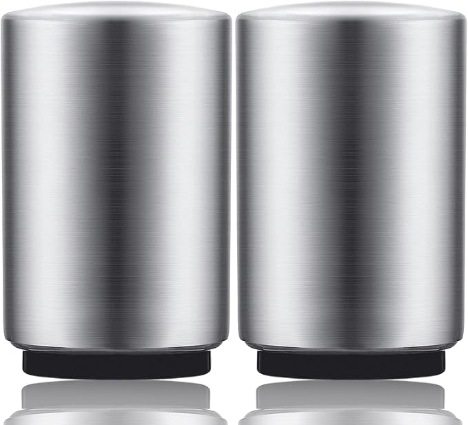 2PCS Premium Beer Bottle Opener, Automatic Stainless Steel Quick Pop the Top Can Openers by Magnet Catching No Damage Caps, Wine Accessory Push Down Off Magnetic Bartender Tool for Home Picnic Camping