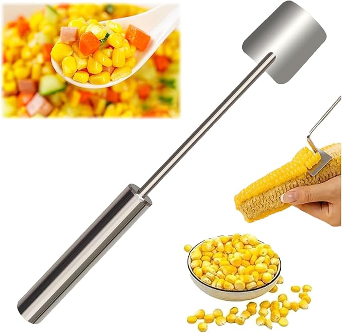 Corn Peeler, Corn Stripper, Long Handle Stainless Steel Corn Stripping Too Thresher Scraper for Home Kitchens, Restaurant Chefs (1PCS)