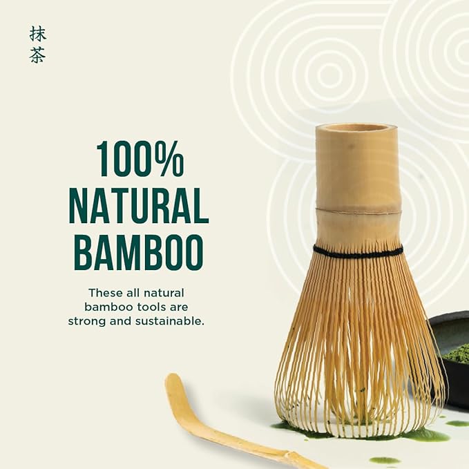 Jade Leaf Matcha - Complete Matcha Whisk Set - Ceremonial Gift Set Includes: Bamboo Matcha Whisk & Scoop, Stainless Steel Sifter, Stoneware Bowl & Whisk Holder, and Prep Guide