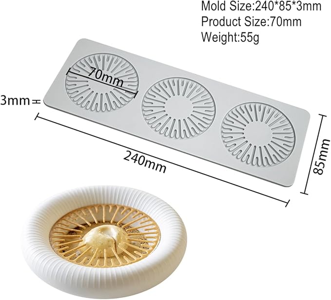 Tuille Molds Silicone Molds Baking Mold Hollow 3D Fondant Lace Chocolate Candy Silicone Molds for Baking, Polymer Clay, Resin, Sugar Craft, Dessert (Water Drop_9.6x3.4x0.12 inch)