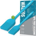 Walfos Silicone Basting Pastry Brush, Heat Resistant Pastry Brush Set, Strong Steel Core and One-Pieces Design, Perfect for BBQ Grill Baking Kitchen Cooking, BPA Free and Dishwasher Safe, 2 Pcs (Blue)