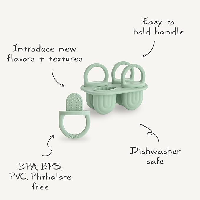 mushie Toddler Ice Pop Tray (Tradewinds) | 4 Pieces x 1 oz | BPA Free