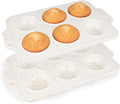 2 Pack Silicone Muffin Pan - Non Stick Collapsible Metal-Reinforced Frame Cupcake Pan with Handles 6 Cup Regular, BPA Free Silicone Muffin Tray, Cupcake Baking Pan Molds for Oven Dishwasher Safe