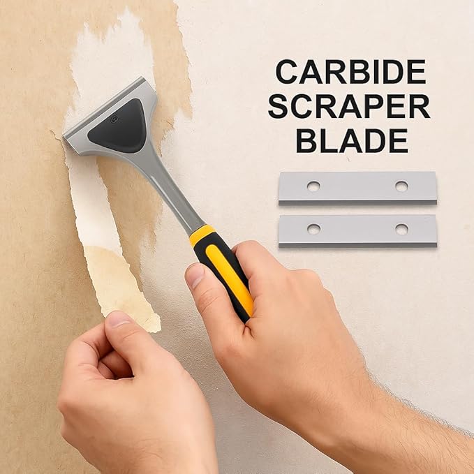 Paint Scraper Carbide Blades Double-Edged Reversible Replacement Blade (2" (50mm),10packs) By LU&MN