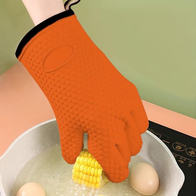 Wooden Handle Corn Peeler with Wear Silicone Gloves - Non Slip Grip for Safe Corn Kernel Removal, Stainless Steel Corn Peeler Cob Stripper for Peelers for Kitchen