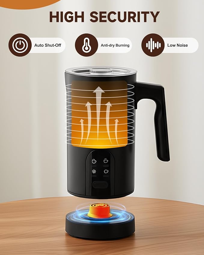 Electric Milk Frother, 4-in-1 Automatic Milk Steamer & Foamer 11.8oz/350ml, Automatic Hot and Cold Foam Maker and Milk Warmer for Latte, Cappuccino, Matcha, Hot Chocolate