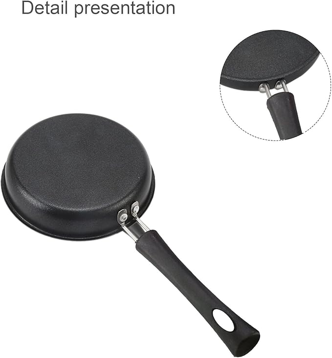 Mini Nonstick Omelet Pan with Lid, 6.3 Inch Single Serve Frying Pan Skillet, Dishwasher Safe, Multipurpose Pan Designed for Eggs, Omelets, Pancakes, Dishwasher Safe