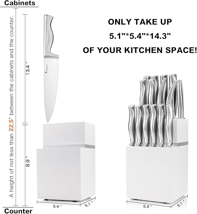 15-Piece Ultra Sharp Kitchen Knife Set with Wooden Block