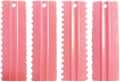 Cake Scrapers Set Pink Decorating Comb and Icing Smoother, Plastic Sawtooth Scraper Polisher Butter Mousse Cream Cake Edge DIY Tool -8 Design Textures (Pink)