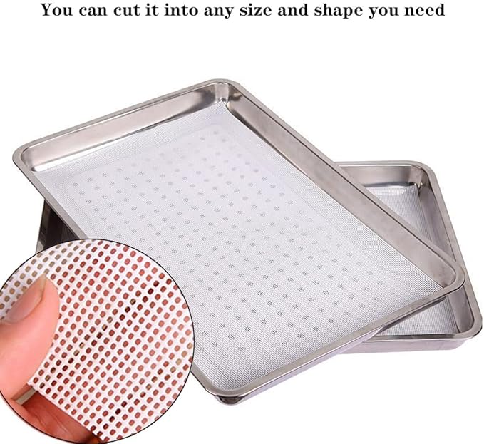 5 Pieces Square Silicone Dehydrator Sheets,15.7" x 15.7" Non-stick Fruit Dehydrator Mats,Reusable Steamer Mesh Mat Baking Mats for Fruit Dryer