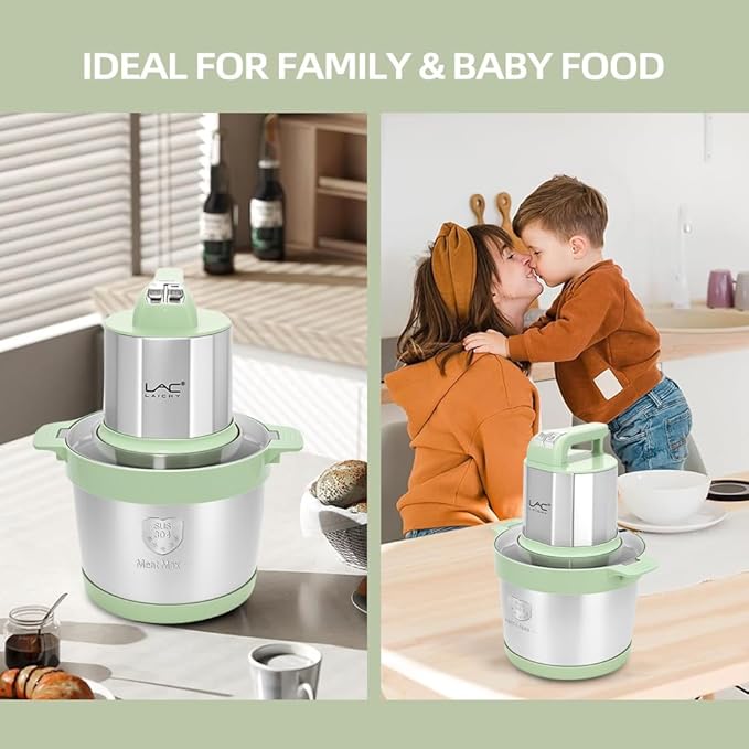24 Cup Large Capacity Food Processors,Meat Grinder Veggie Chopper with Stainless Steel Bowl,3 Speeds,4 Bi-Level Bladesand Spatula for Baby Food,Meat,Onion,Vegetables,Fruits
