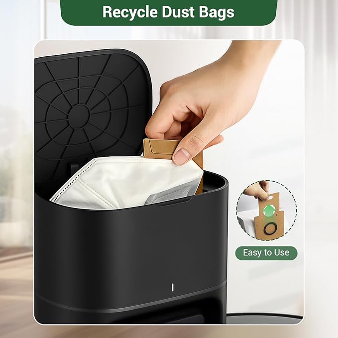 14 Pack RV20 Max Plus Dust Bags Compatible with Tapo RV30 Max Plus RV20 Max Plus Robot Vacuum Bags 3L Large Capacity Heavy Duty Bags for Home Vacuum