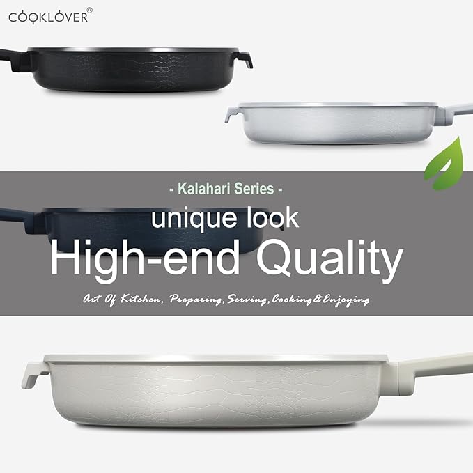 COOKLOVER Nonstick Ceramic Fry Pan, Non-Toxic, PTFE&PFOA Free, Induction Compatible Egg Skillet Frying Pan with Heat Resistant Handle, 9.5 Inch – Solid Black