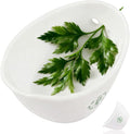 Herb Stripper Bowl with Foldable Spoon: Food-Grade Silicone Herb Stripper Tool with 304 Stainless Steel Spoon, Dishwasher Safe - Suitable for Parsley, Basil, Rosemary, Thyme & Mint