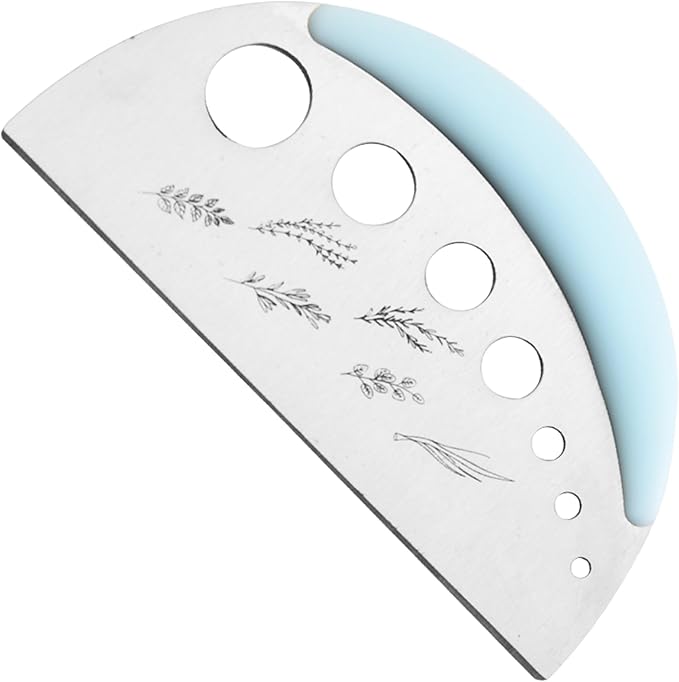Herb Stripper and Herb Cutter 2 in 1,Herb Stripping Tool Herb Chopper Cilantro Chopper Best Kitchen Gadgets Presents for RV Owners Campers Chefs and Cooking Lovers,1PCS,Blue,Stainless Steel