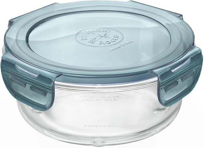 Bormioli Rocco Frigoverre Evolution Collection - 5.5-Inch Round Container - 50 cl (17 oz.) - Grey