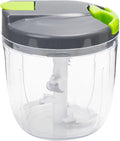 Manual Food Processors & Chopper with Cover and Handle, Manual Onion Chopper Slicer Cutter, Vegetable Chopper, Suitable for Garlic Carrots Onions Peppers Fruits Mincing.（900ML）