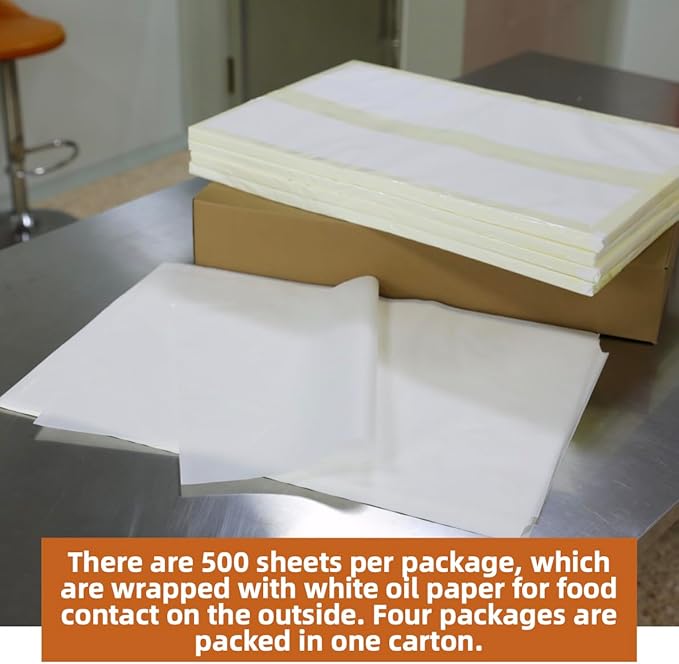 16x24 Inch - 2000 Sheets Commercial Baking Parchment Paper | Industrial Grade, 428°F Bulk Food-Safe Oven Paper for Bakeries, Restaurants, Food Processing (White 15.8"×23.6"(40×60cm) 2000 sheets)