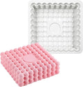 TUKE Square Shaped Silicone Mold Soap Silicone Molds Cake Fondant Baking Molds for Baking Chocolate French Dessert Candy Ice Cube Soap (Square K)