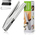 Garlic Press, Stainless Steel Garlic & Ginger Crusher, with Built-In Cleaner, Rust Resistant, No Peel, Large Capacity, Easy Clean，Dishwasher Safe，Silver