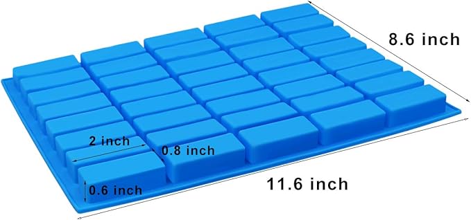 Mity rain 2 pack 40 Cavity Narrow Rectangle Silicone Caramel Candy Molds Chocolate Bar Mold for Truffles, Ganache, Jelly, Praline, Brownie, Butter, Ice Cube Tray