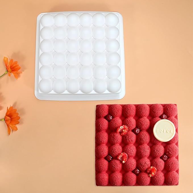 mostsom Silicone Mold for Mousse Cake, Chocolate, Cheesecake Bubbles Shape Pan - Flexible Baking Dish for Candy, Dessert, Ice Cube - Non-Stick Freezer & Oven Safe (C_ Bubbles)