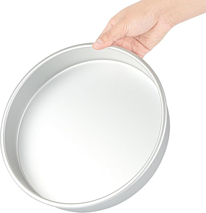 Restaurantware-Met Lux 10 x 2 Inch Straight-Sided Baking Tins, 12 Round Cake Pans - Oven-Ready, Freezable, Anodized Aluminum Round Baking Pans, Greaseproof, For Layer Birthday Cakes