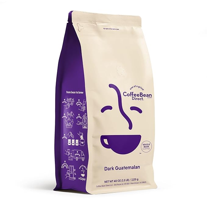 Coffee Bean Direct Dark Guatemalan, Whole Bean Coffee, Dark Roast, 2.5 Pound Bag (Pack of 1)