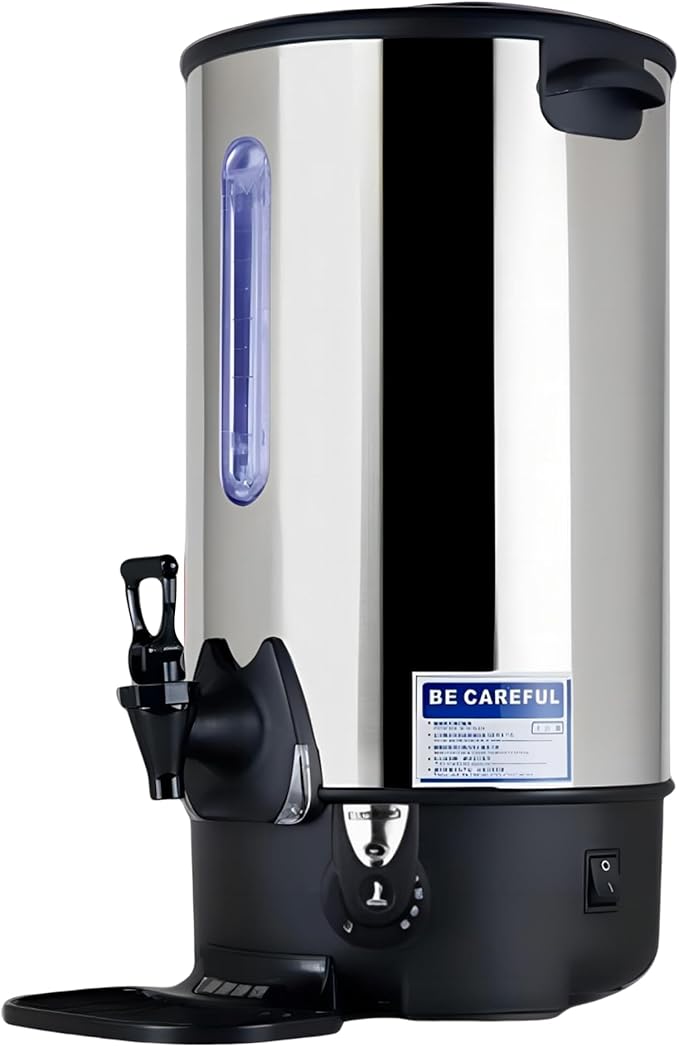 Commercial Electric Kettle Warmer Stainless Steel Hot Water Dispenser Hot Water Boiler And Warmer with Faucet Quick-Temp or Boil for Tea Coffee 1500W 21.7 Liter Capacity