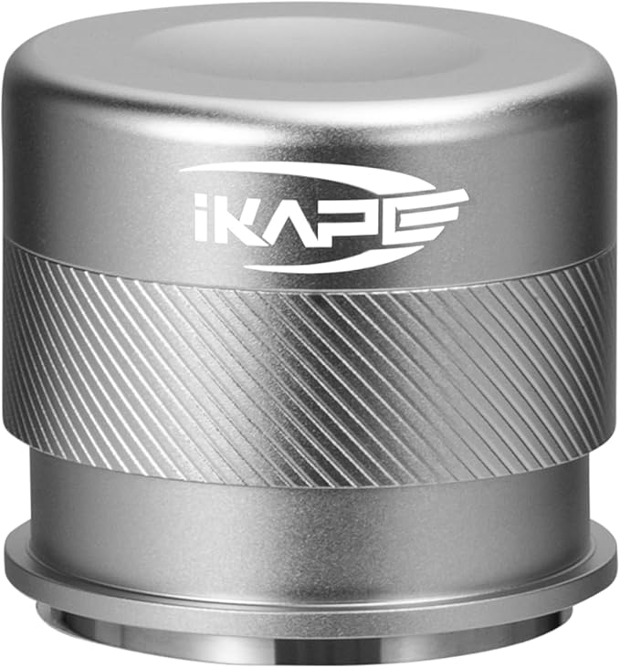 IKAPE Coffee Products, 58MM Espresso Tamper, Premium Barista Coffee Calibrated Tamper with Spring Loaded, 100% Stainless Steel Tamper Compatible with All 58MM Bottomless Portafilter (Silver)
