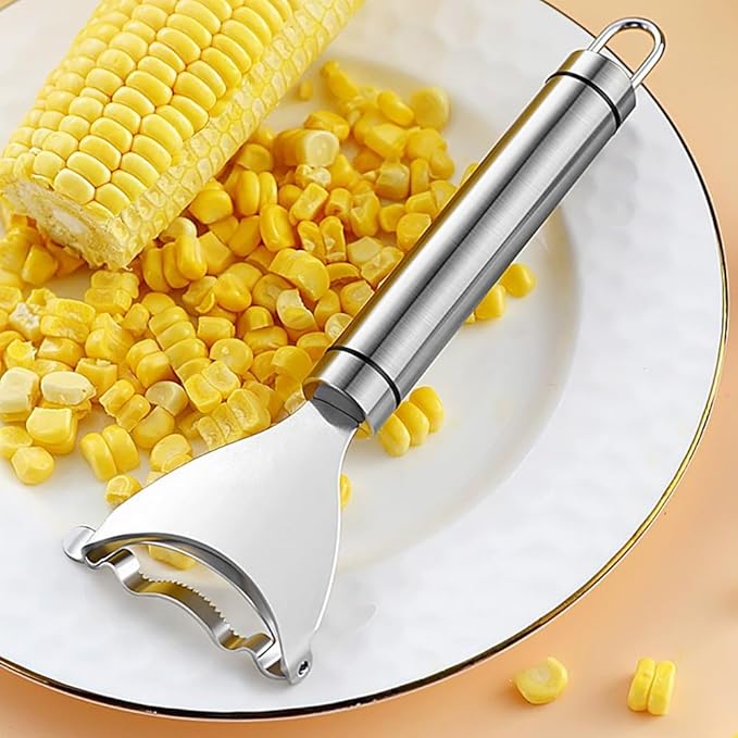Corn Peeler Cob Stripper, Stainless Steel Cob Remover, Corn Planer Cutter Thresher Scraper, Stripping Tool for Home Kitchen, Corn Scraper 2 PCS