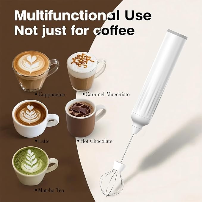 Mulli Milk Frother for Coffee with Rechargeable and Stand Set,Handheld Frother Electric Whisk, Milk Foamer, Mini Mixer and Coffee Blender Frother for Frappe, Latte, Matcha