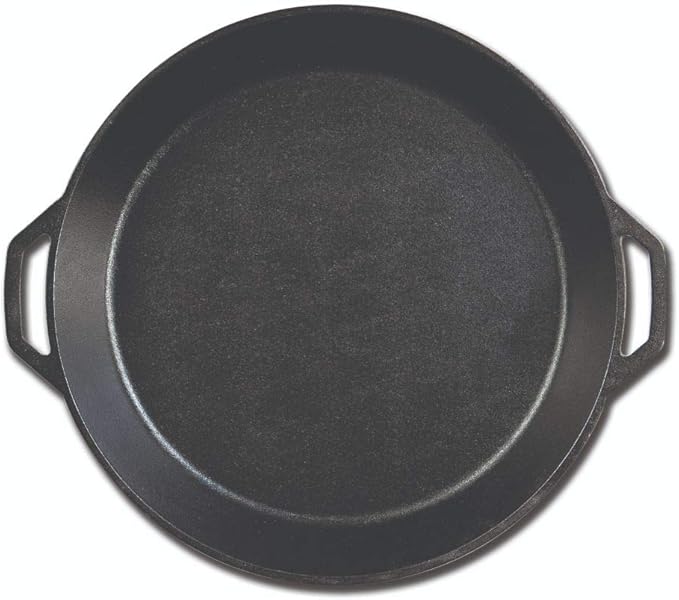 Lodge 17 Inch Pre-Seasoned Cast Iron Skillet - Dual Assist Handles - Use in the Oven, on the Stove, on the Grill, or Over a Campfire - Black