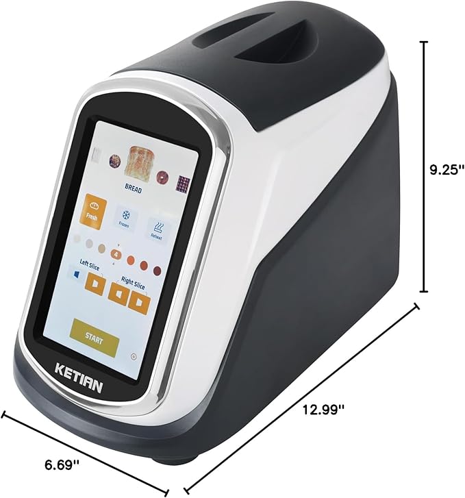 2 Slice Touchscreen Toaster,2 Wide Slots,Smart Bread Toaster for Bagel English Muffins Toast Pastry Waffles Bread, Customize Toasting Time,Have a Quick Look,120V 1400W